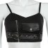 Crop-Top für Damen mit Gürtel schwarz