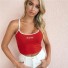 Crop-Top für Damen mit Spaghettiträgern rot