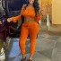 Crop-Top und Jogginghose für Damen B1011 orange