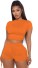 Crop-Top und Shorts für Damen B1121 orange