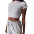 Crop-Top und Shorts für Damen B906 grau