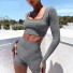 Crop-Top und Shorts für Damen B987 grau