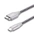 Csatlakozó kábel USB-C 3.0-Micro USB-B M / M K1019 ezüst