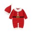 Csecsemő karácsonyi overál T2630 sapkával piros