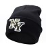 Czarna czapka zimowa z napisem NY biały