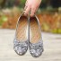 Damen-Ballerinas mit Blumenprint grau