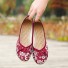 Damen-Ballerinas mit Blumenprint rot