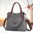 Damen-Canvas-Handtasche J110 dunkelgrau