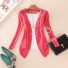 Damen-Cardigan mit Blumenstickerei hellrot