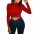 Damen-Crop-Top mit langen Ärmeln B359 rot