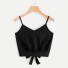 Damen-Crop-Top mit Schleife schwarz