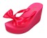 Damen-Flip-Flops auf Plateau A2577 rot