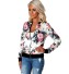 Damen Frühling/Herbst Blumenjacke J1040 weiß