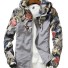 Damen-Frühlingsjacke mit Blumen J1038 grau