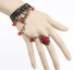 Damen-Gothic-Armband mit Ring rot