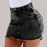 Damen-Jeans-Minirock mit hoher Taille A1915 schwarz