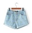 Damen-Jeansshorts mit Bananen hellblau