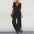 Damen-Jumpsuit mit V-Ausschnitt schwarz