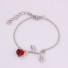 Damen-Kettenarmband mit einer Rose silbern