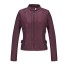 Damen-Kunstlederjacke P1541 weinrot