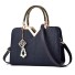 Damen-Lederhandtasche M1191 dunkelblau