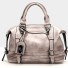 Damen-Lederhandtasche M1398 hellgrau