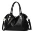 Damen-Lederhandtasche M1517 schwarz