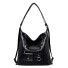 Damen-Lederhandtasche M743 schwarz