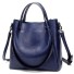 Damen-Lederhandtasche M847 dunkelblau