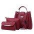 Damen-Lederhandtaschen-Set 3-tlg. M1625 weinrot