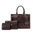 Damen-Lederhandtaschen-Set 3-tlg. M1660 dunkelbraun