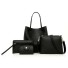 Damen-Lederhandtaschen-Set 4-tlg. M1626 schwarz