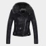 Damen-Lederjacke mit Fell P2221 schwarz