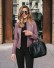 Damen-Lederjacke P1364 hellviolett