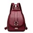 Damen-Lederrucksack E789 weinrot