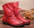 Damen-Lederstiefeletten J1722 rot