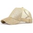 Damen-Mesh-Cap mit Glitzer beige