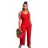 Damen-Overall mit Taschen rot