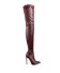 Damen-Overknee-Stiefel mit Schlangenmuster J2373 weinrot