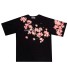 Damen-Oversize-T-Shirt mit Blumen A1201 schwarz