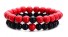 Damen-Perlenarmband 2 Stück J3231 rot-schwarz