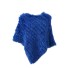 Damen-Poncho aus Kaninchenfell P2256 blau