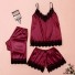 Damen-Pyjama-Set P2727 weinrot