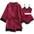 Damen-Pyjama-Set P2927 weinrot