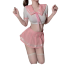 Damen-Schulmädchen-Kostüm, sexy Schulmädchen-Halloween-Schulmädchen-Cosplay-Kostüm rosa