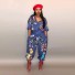 Damen-Sommeroverall mit Aufdruck A2100 blau