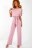 Damen-Sommeroverall mit Bindeband in der Taille rosa