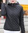 Damen-Steppjacke mit Fell -J2344 schwarz