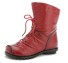 Damen-Stiefeletten aus Kunstleder J2370 rot