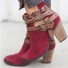 Damen-Stiefeletten mit Absatz J1709 rot